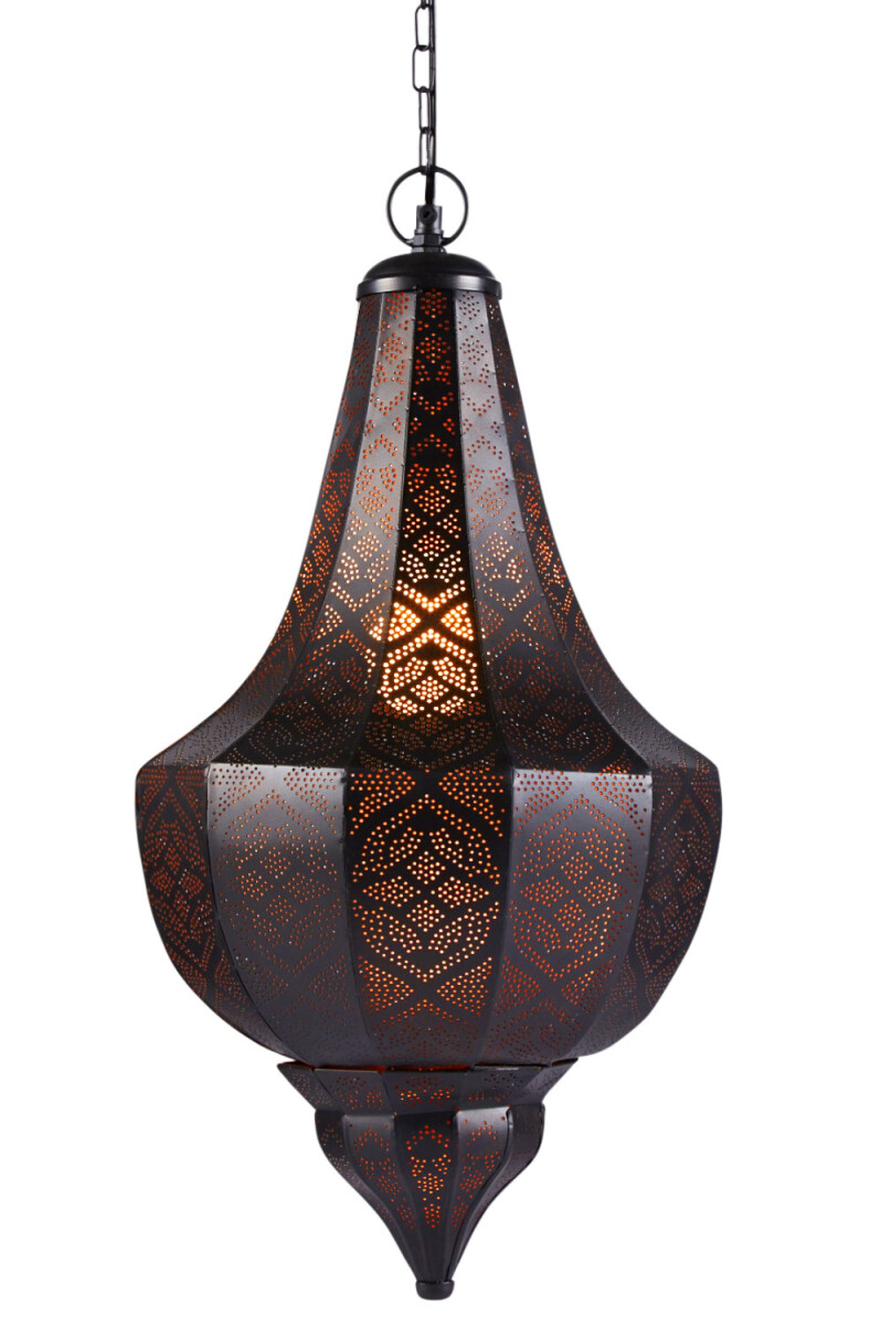 Suspension orientale Kanita Noir | Métal fabriqu&eacu