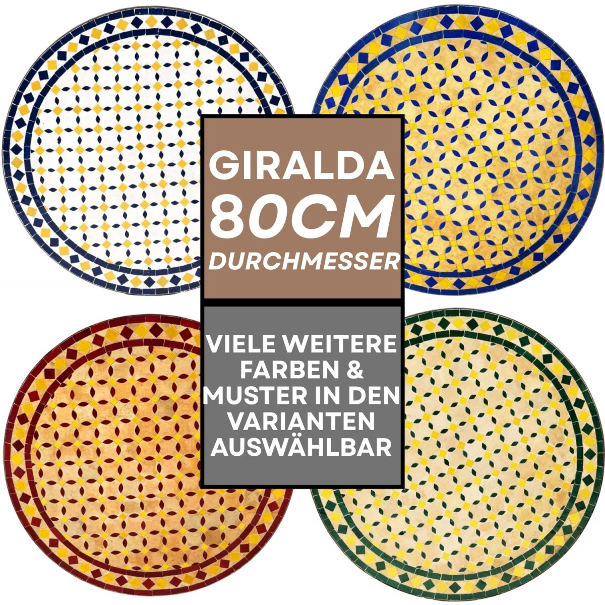 Table en mosaïque marocaine Giralda box