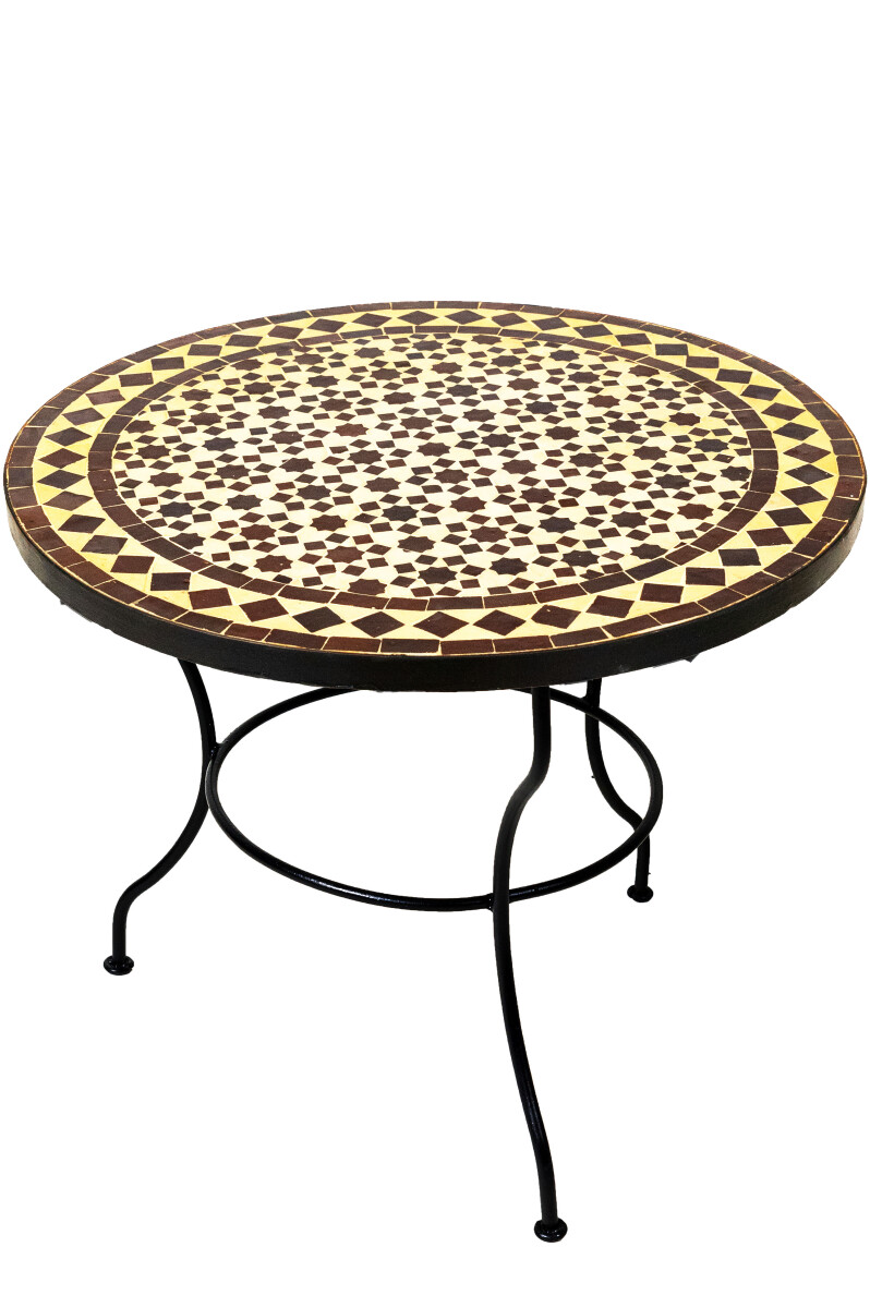 Table en mosaïque marocaine Albaicin, beige et marron, 